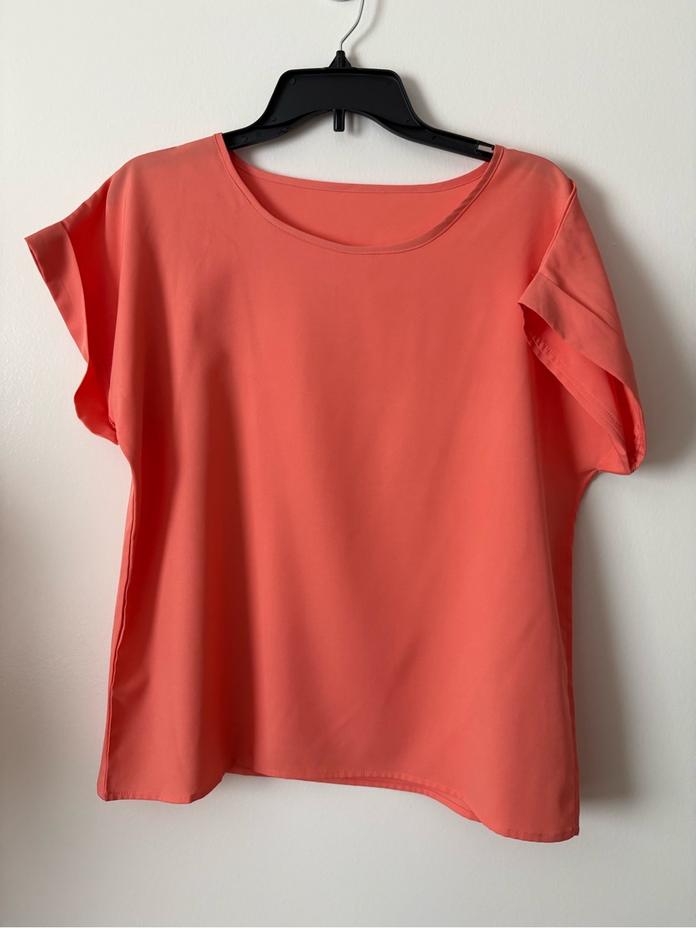 SHEIN Coral Scoop Neck Short Sleeve Tee